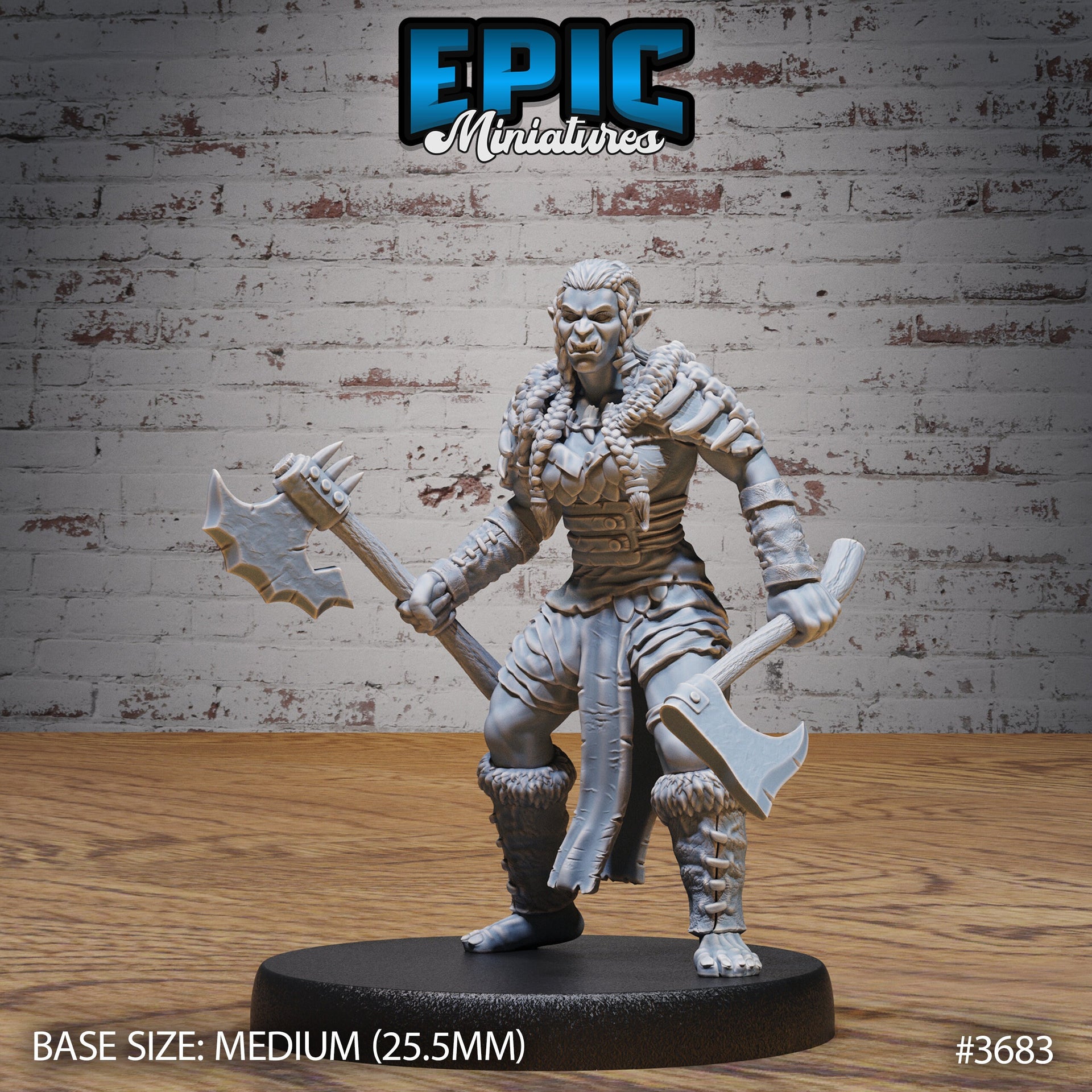 Half Orc Marauder Female - Epic Miniatures | 28mm | 32mm | Bandit Camp | Fighter | Mercenary | Warrior