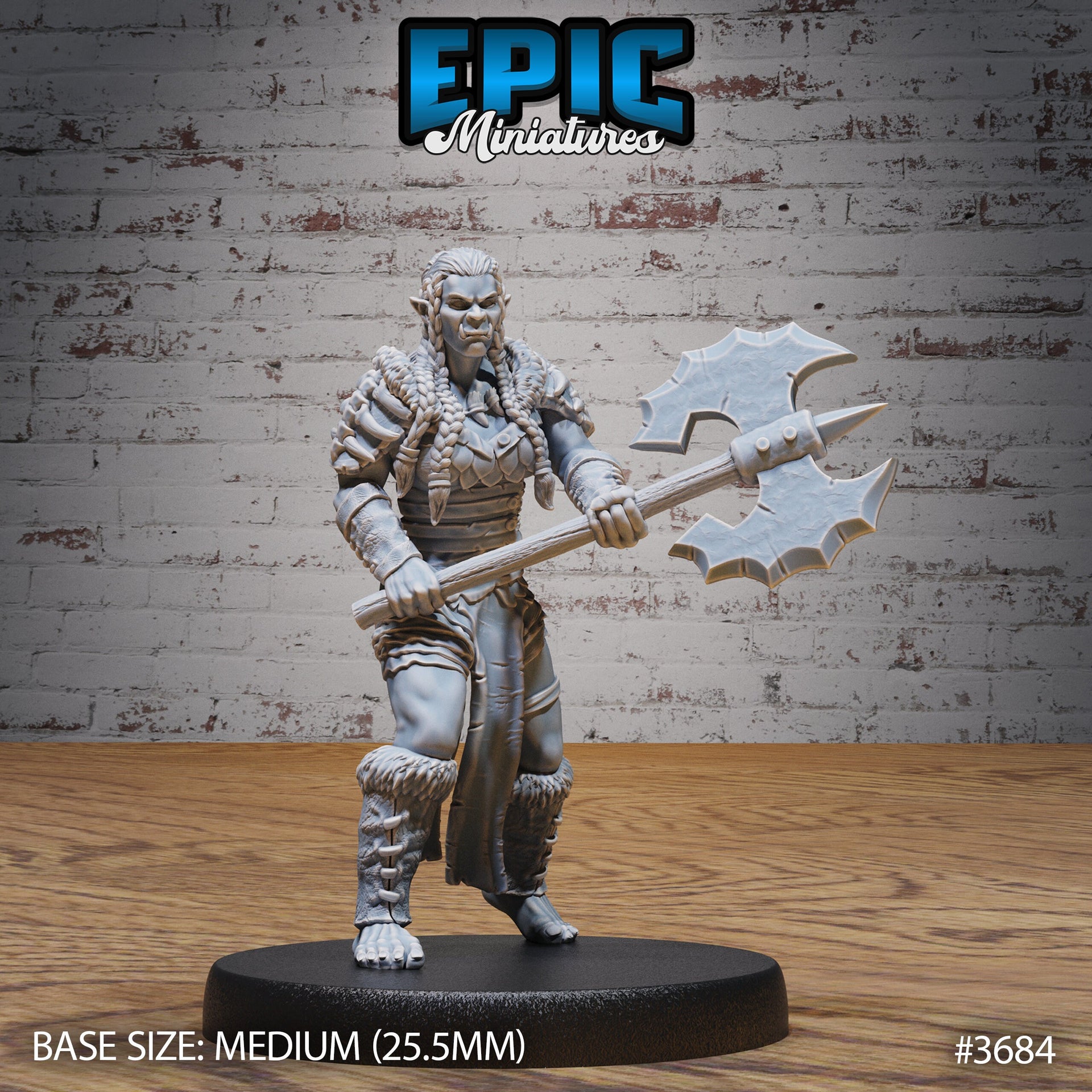 Half Orc Marauder Female - Epic Miniatures | 28mm | 32mm | Bandit Camp | Fighter | Mercenary | Warrior