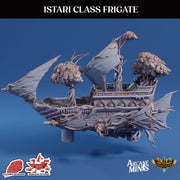 Istari Frigate - Arcane Minis | 32mm | Destroyer | Sails | Pirate Ship | Elf | Tree | Forest