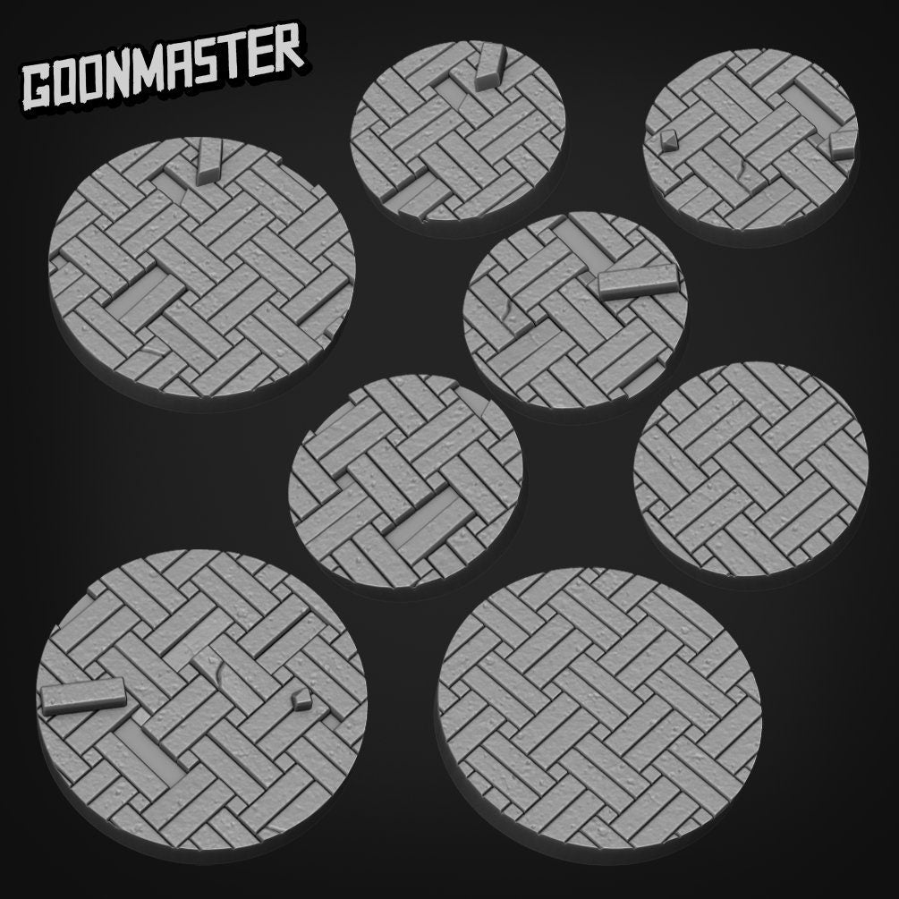 25mm and 35mm Double Basket Weave Tile Bases - Goonmaster | Miniature | Might Meerkats | Wargaming | Roleplaying Games | 32mm