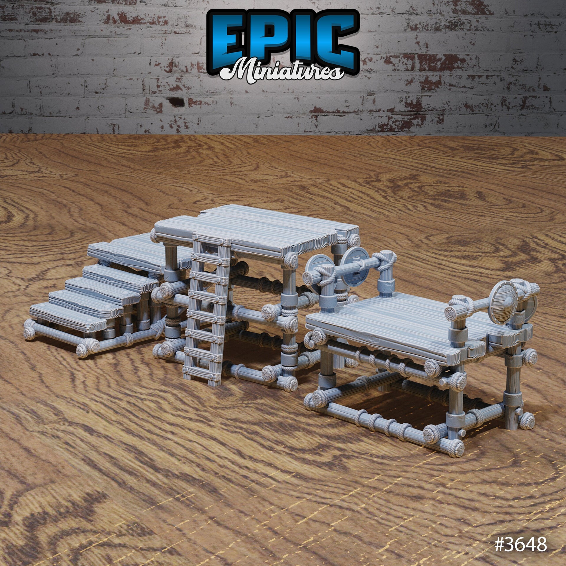 Bandit Camp Fortifications- Epic Miniatures | 28mm | 32mm | Gate | Wall | Barricade | Spikes