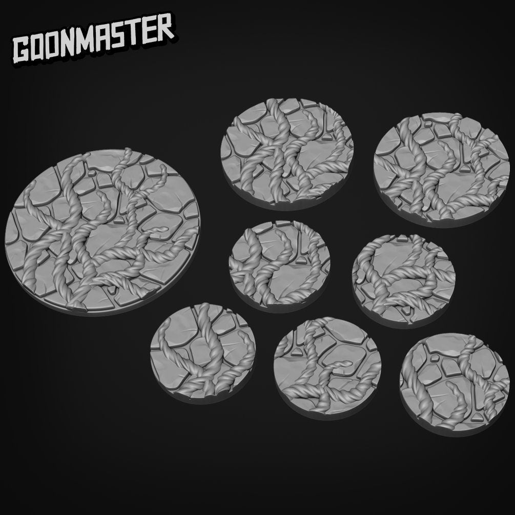 Viney Bases - Goonmaster | Miniature | Wargaming | Roleplaying Games | 32mm | Jungle | Aztec