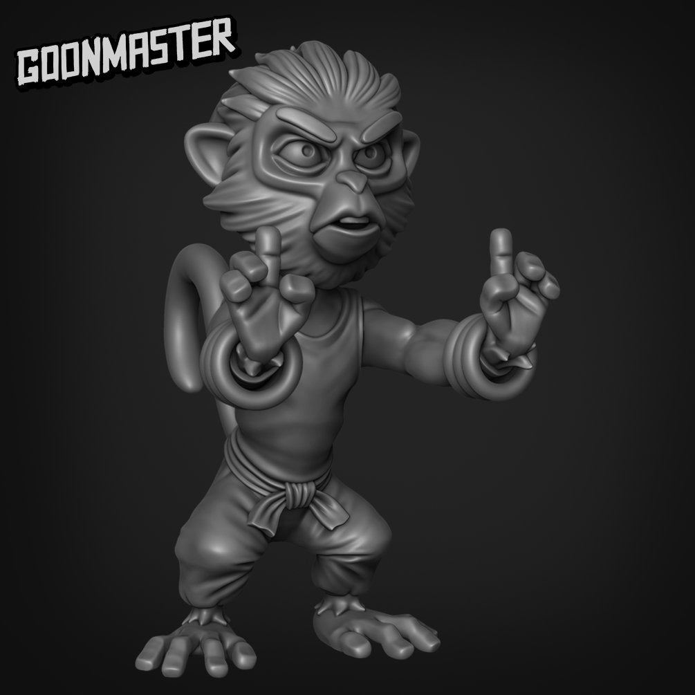 Monkey Monk - Goonmaster | Miniature | Wargaming | Roleplaying Games | 32mm | Martial Artist