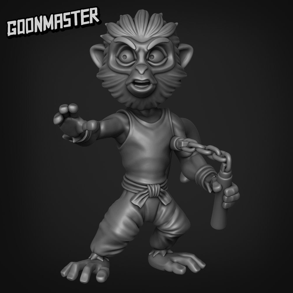 Monkey Monk - Goonmaster | Miniature | Wargaming | Roleplaying Games | 32mm | Martial Artist