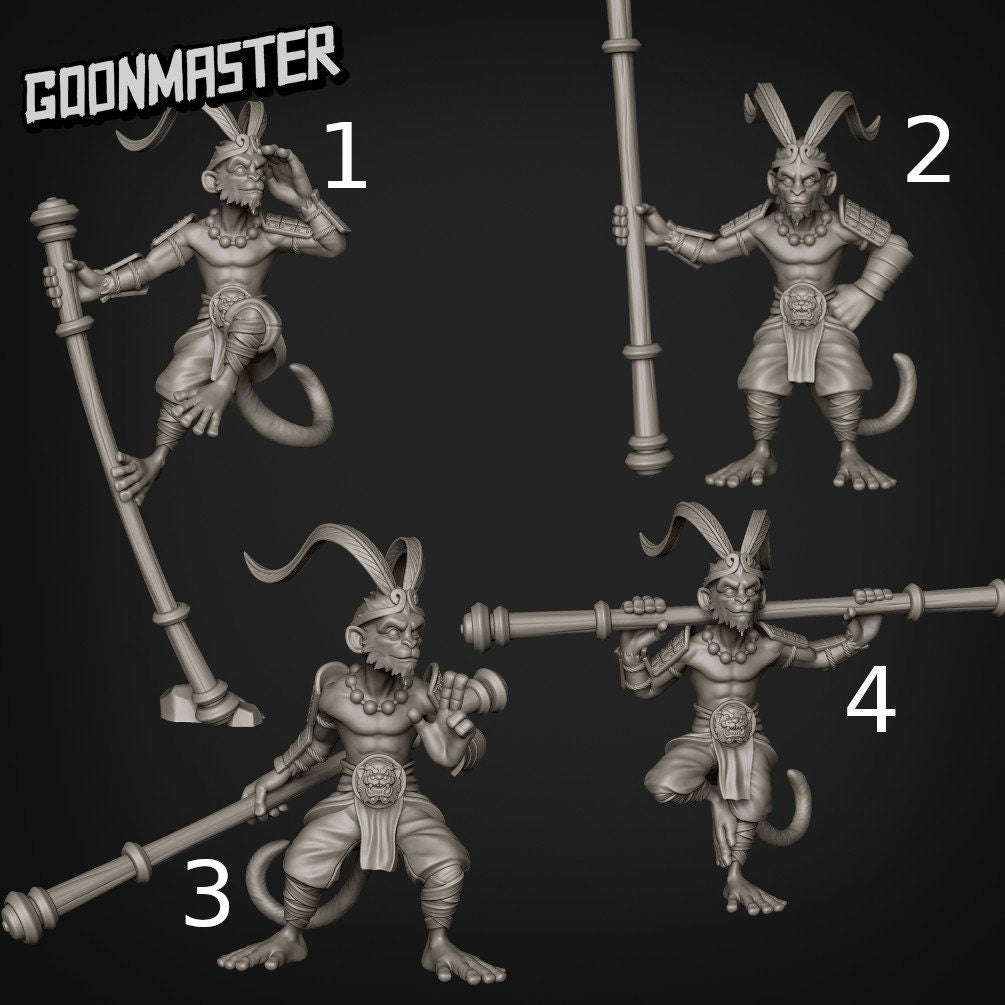 Monkey King- Goonmaster | Miniature | Wargaming | Roleplaying Games | 32mm | Martial Artist | Sun Wukong