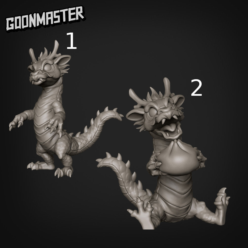 Baby Dragon - Goonmaster | Miniature | Wargaming | Roleplaying Games | 32mm | Dumpling | Wyvern | Wyrm