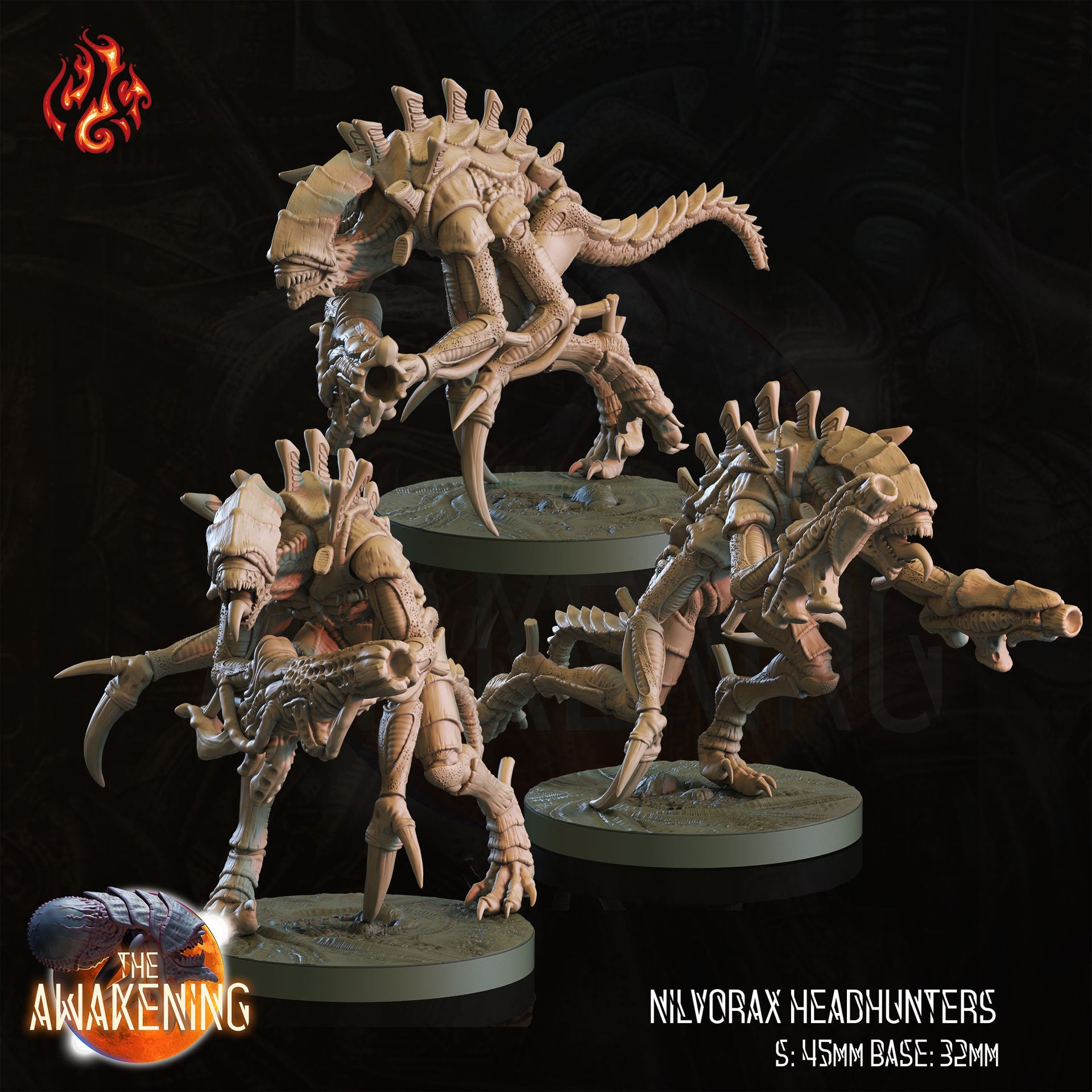 Nilvorax Headhunters, Xeno Soldiers - Crippled God Foundry - The Awakening | 32mm | Scifi | Modular | Alien Hives