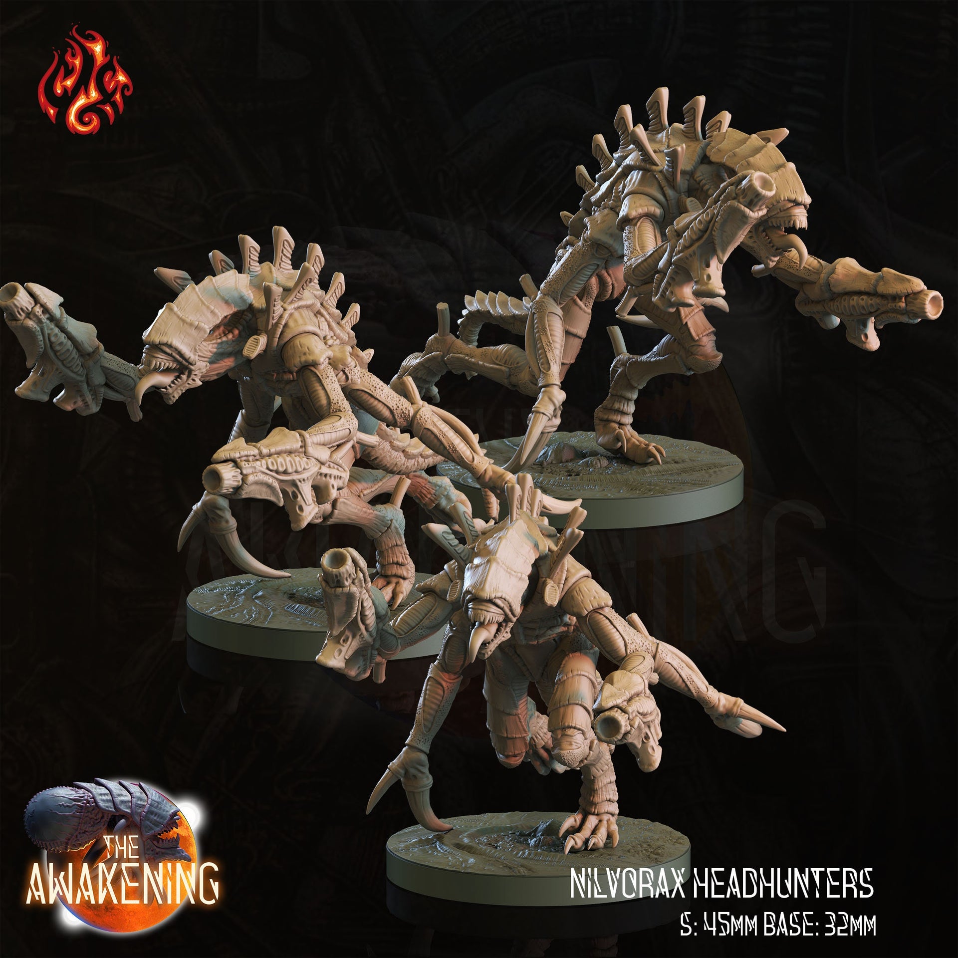 Nilvorax Headhunters, Xeno Soldiers - Crippled God Foundry - The Awakening | 32mm | Scifi | Modular | Alien Hives