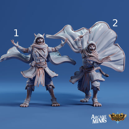 Kizaru Sorcerer- Arcane Minis | The Tangled Hunt | 32mm | Catfolk | Wizard | Spell Effect