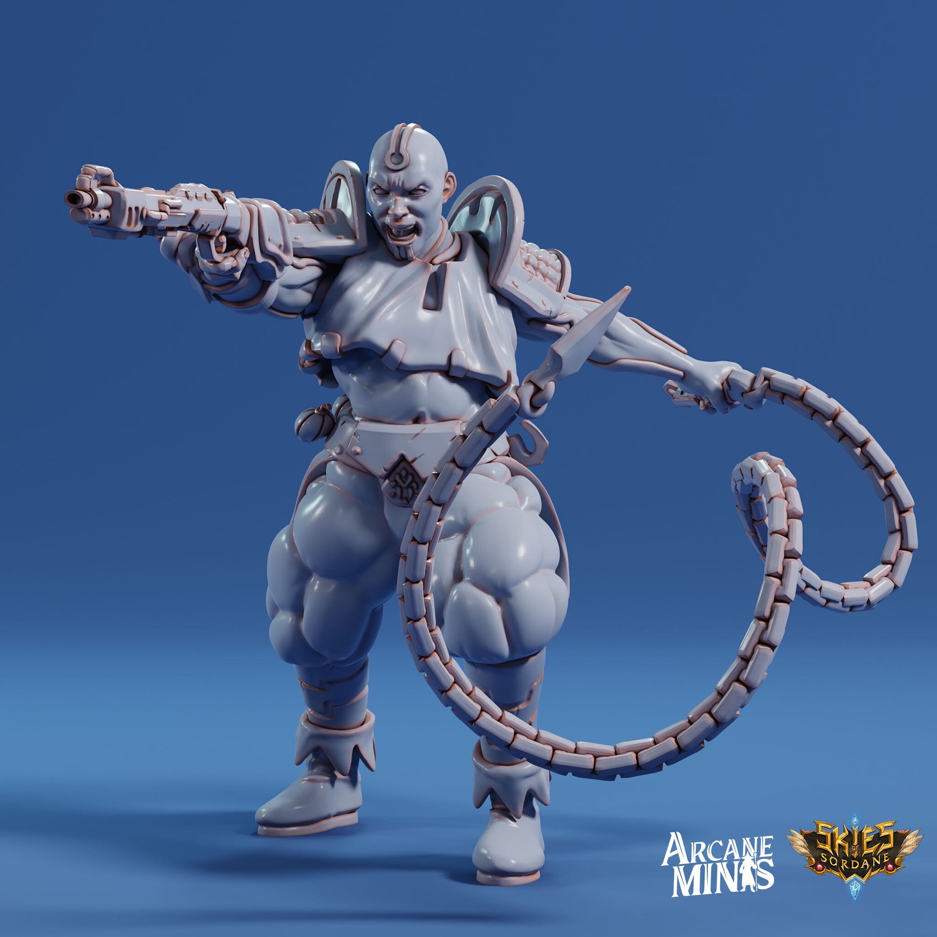 Titaran Beast Tamer - Arcane Minis | The Tangled Hunt | 32mm | Rifle | Chain Whip | Steampunk | Scifi