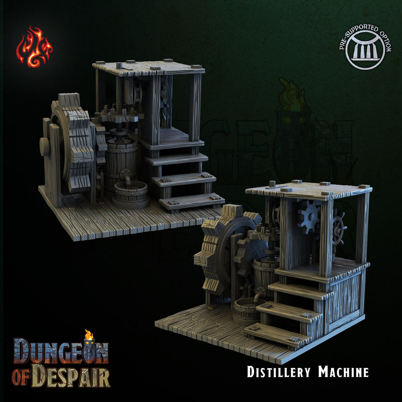 Distillery Machine Terrain - Crippled God Foundry, Dungeon of Despair | 32mm | Gears | Mechanism | Press