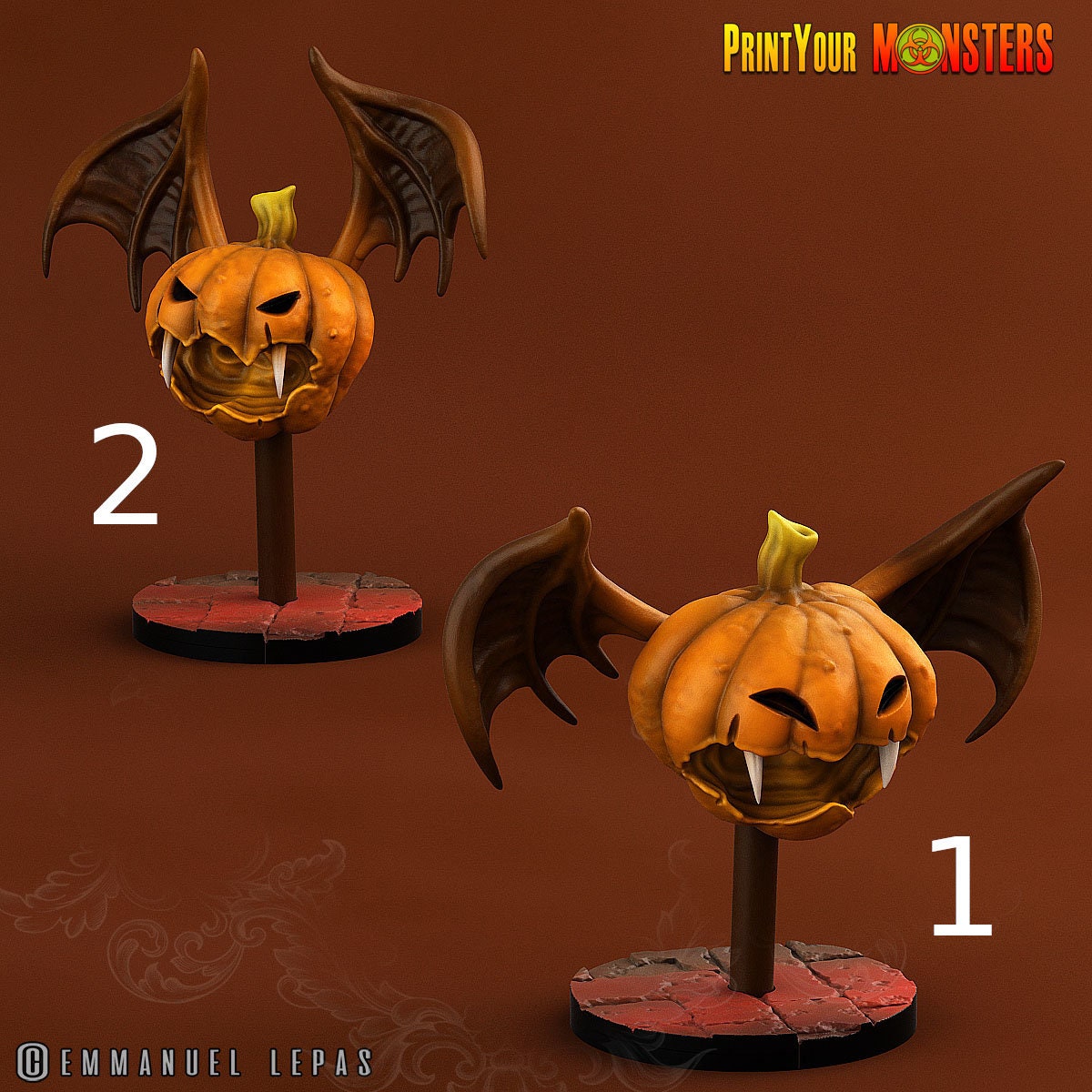 Pumpkin Bats - Print Your Monsters | D&D | 32mm | Summon | Golem | Elemental | Demon | Haloween