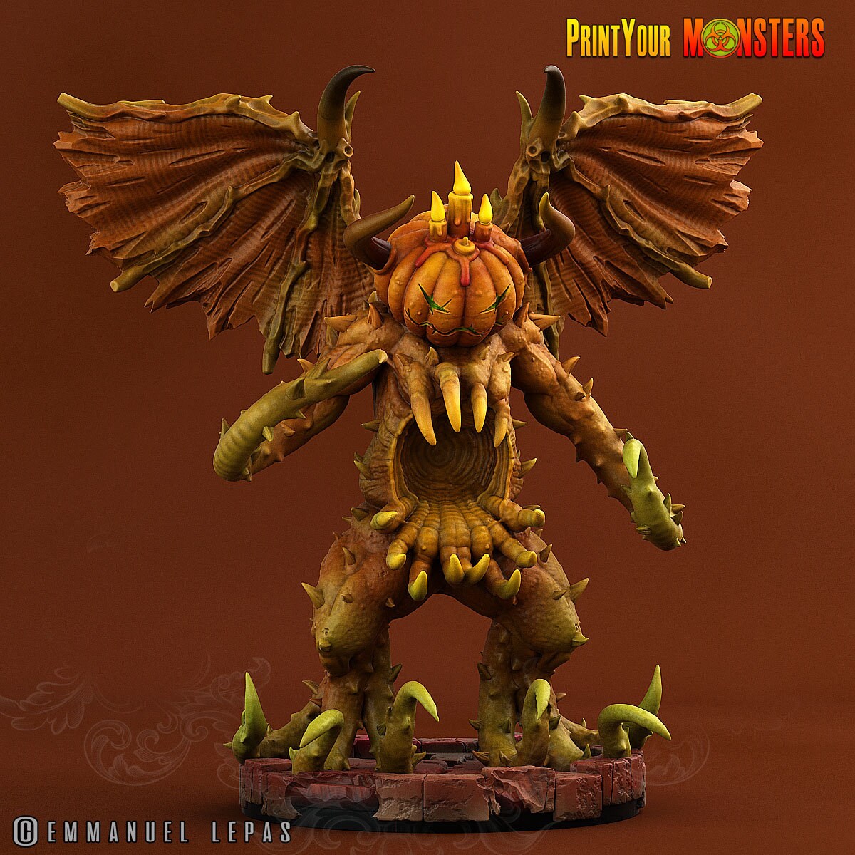 Giant Hell Pumpkin - Print Your Monsters | D&D | 32mm | Summon | Golem | Elemental | Demon | Tentacle | Thorn