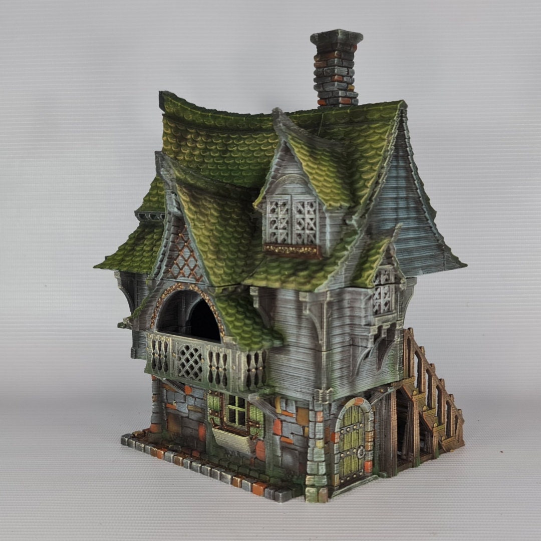 Cabbagetop Manor - 3DP4U Medieval Town | Miniature | Wargaming | Roleplaying Games | 32mm | Inn | House | Playable | Filament | 3d printed