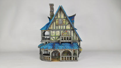 The Cobalt Dragon - 3DP4U Medieval Town | Miniature | Wargaming | Roleplaying Games | 32mm | Inn | Playable | Filament | 3d printed