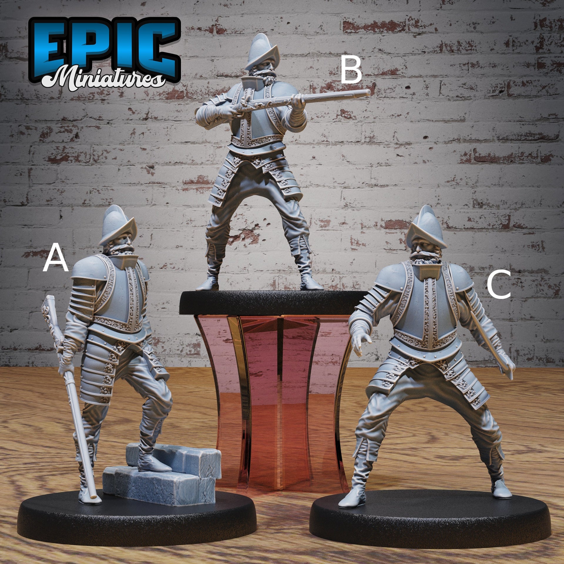 Conquistador- Epic Miniatures | New World Conquest | 28mm | 32mm | Armadillo Folk | Spanish | Soldier | Musketeer