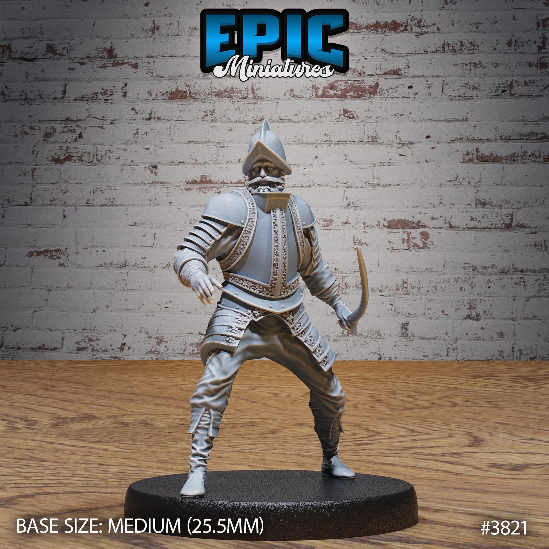 Conquistador- Epic Miniatures | New World Conquest | 28mm | 32mm | Armadillo Folk | Spanish | Soldier | Musketeer