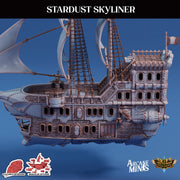 Stardust Skyliner Airship - Arcane Minis | 32mm | Destroyer | Sails | Pirate Ship