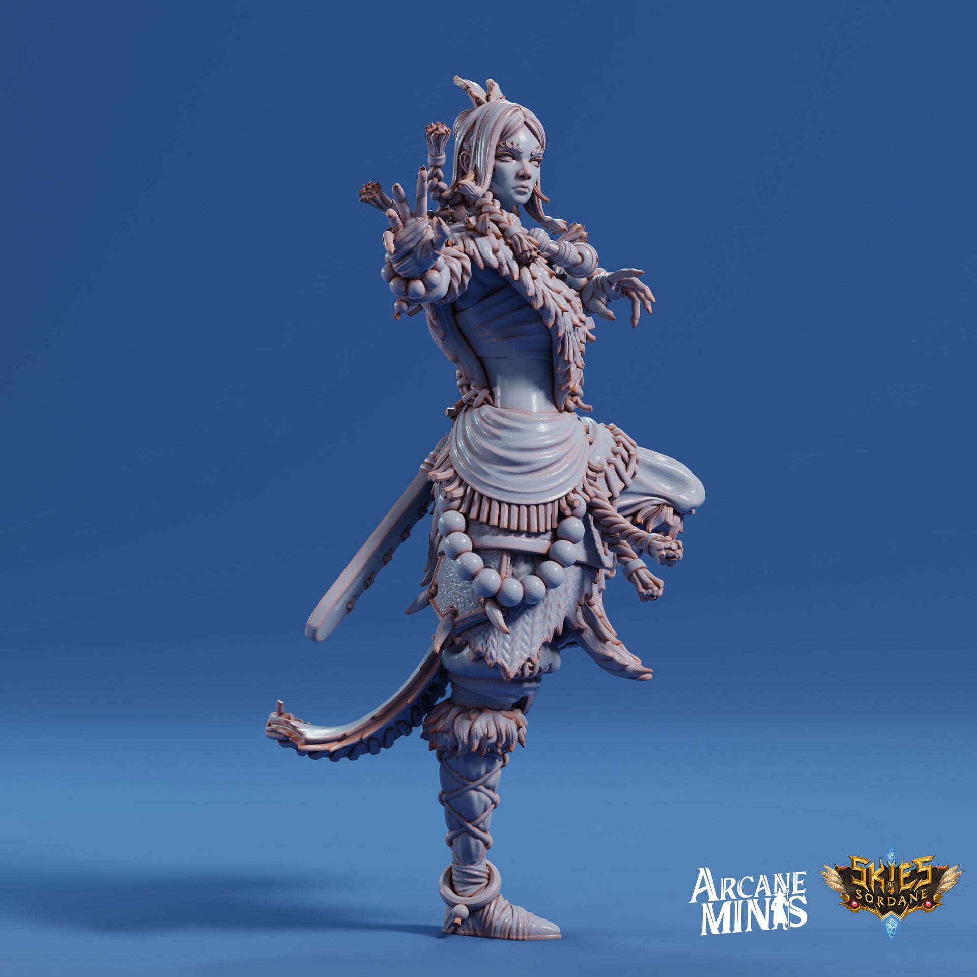 Human Monk Female - Arcane Minis | 32mm | The Nightmare Express | Martial Artist | Fighter