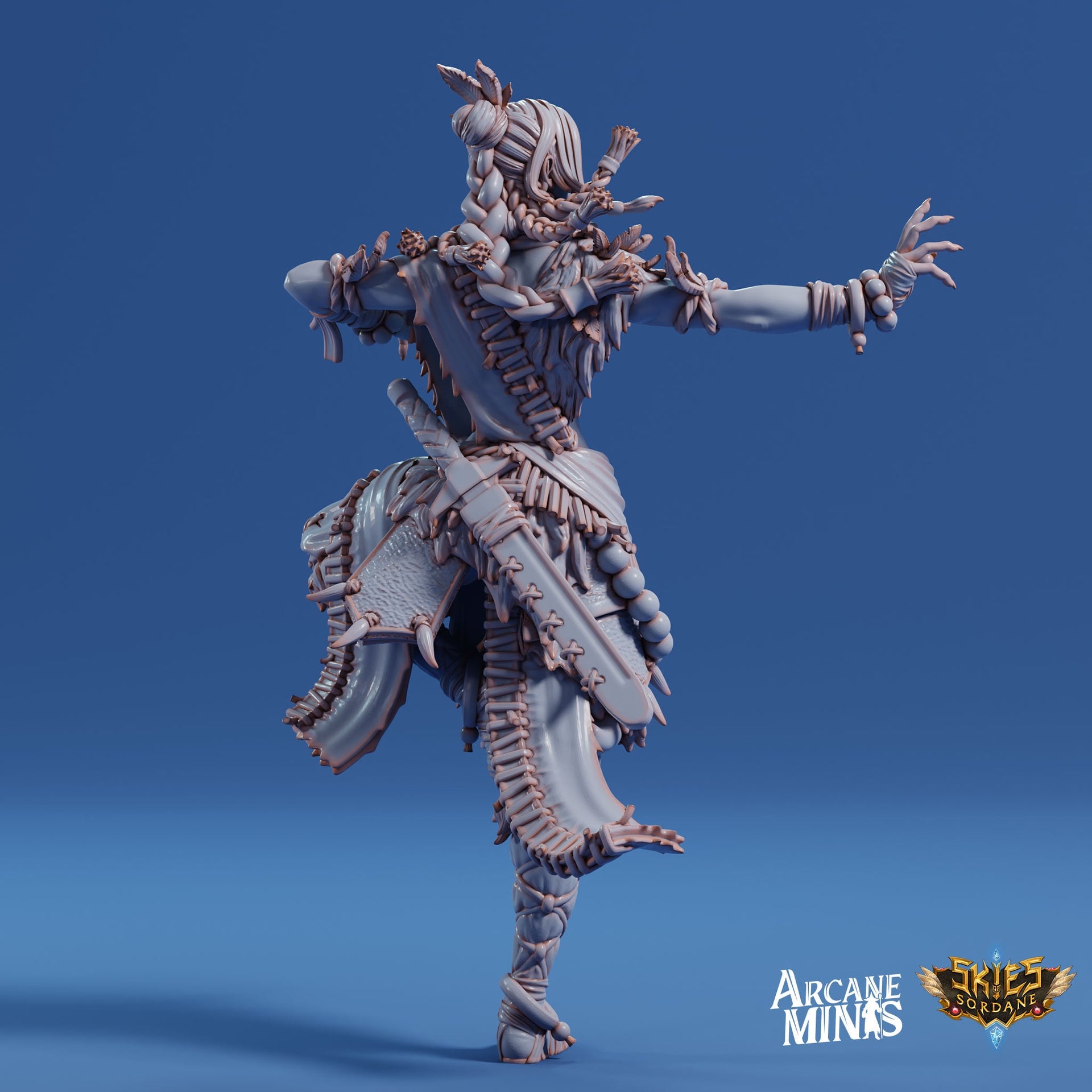 Human Monk Female - Arcane Minis | 32mm | The Nightmare Express | Martial Artist | Fighter