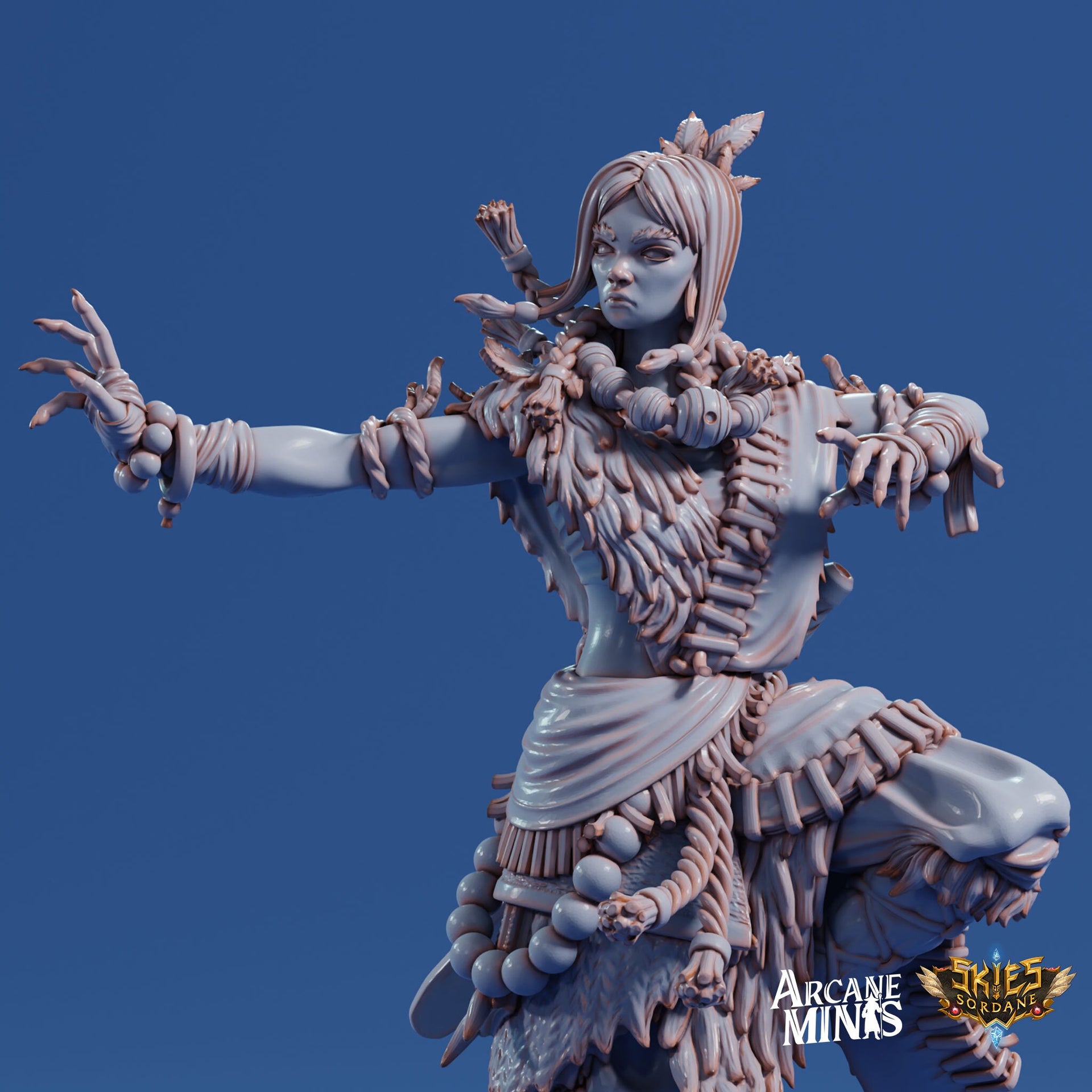 Human Monk Female - Arcane Minis | 32mm | The Nightmare Express | Martial Artist | Fighter