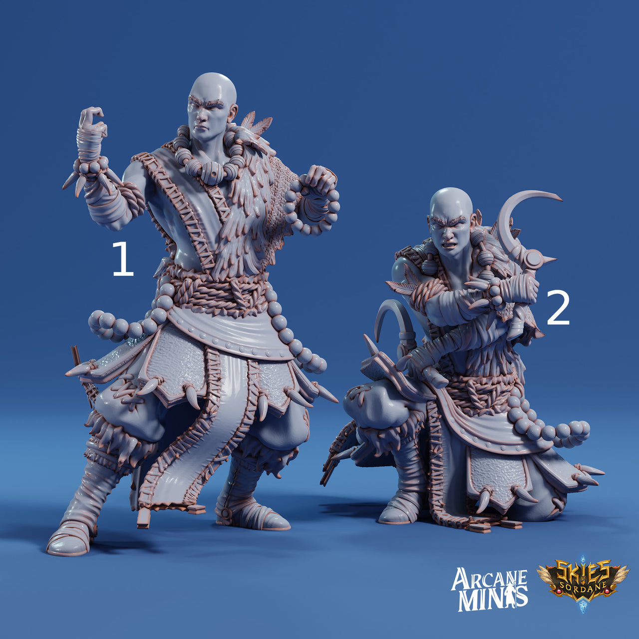 Human Monk Male- Arcane Minis | 32mm | The Nightmare Express | Martial Artist | Fighter