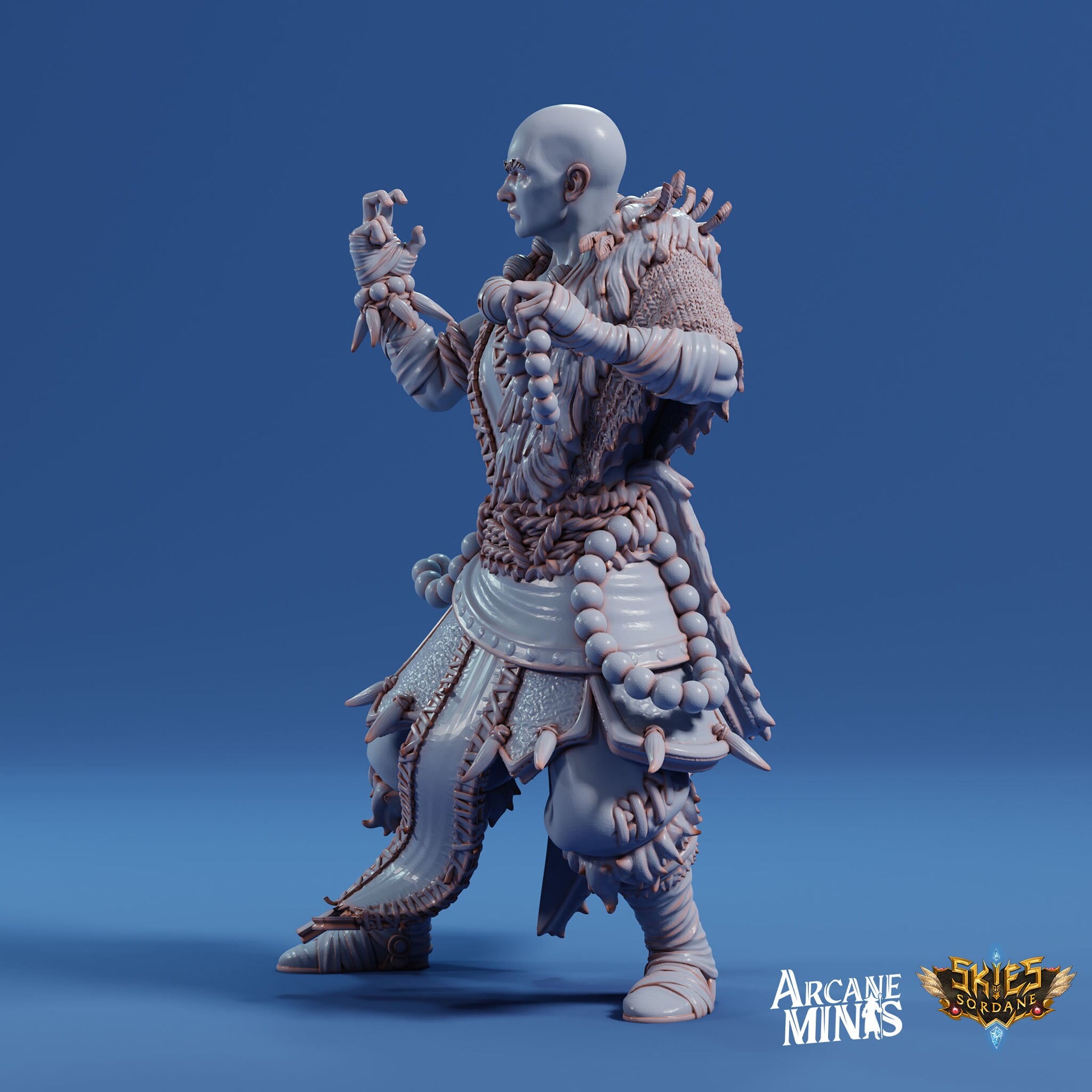 Human Monk Male- Arcane Minis | 32mm | The Nightmare Express | Martial Artist | Fighter