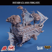 Istari Frigate - Arcane Minis | 32mm | Destroyer | Sails | Pirate Ship | Elf | Tree | Forest