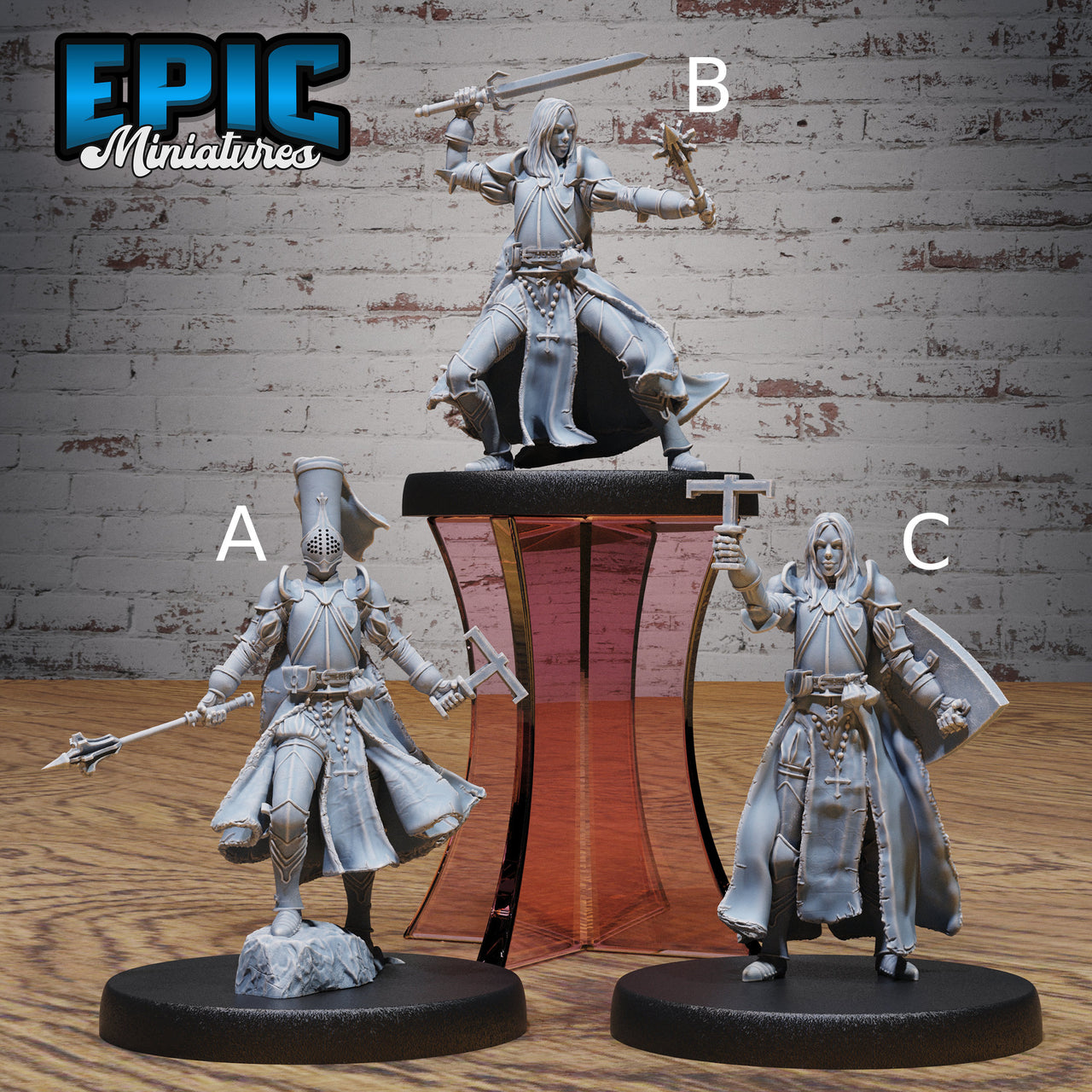 New World Cleric Female - Epic Miniatures | New World Conquest | 28mm | 32mm | Knight | Zealot | Crusader