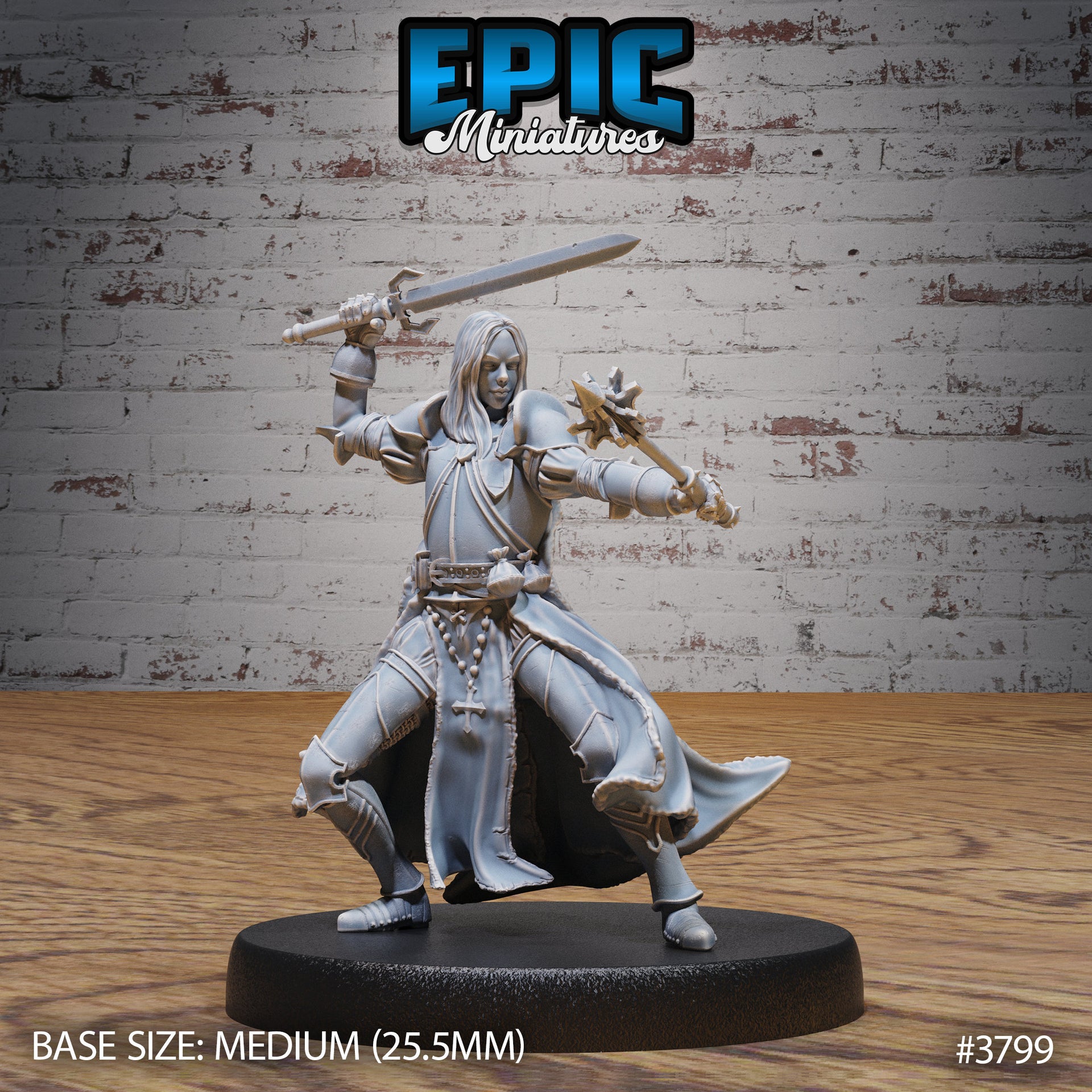 New World Cleric Female - Epic Miniatures | New World Conquest | 28mm | 32mm | Knight | Zealot | Crusader