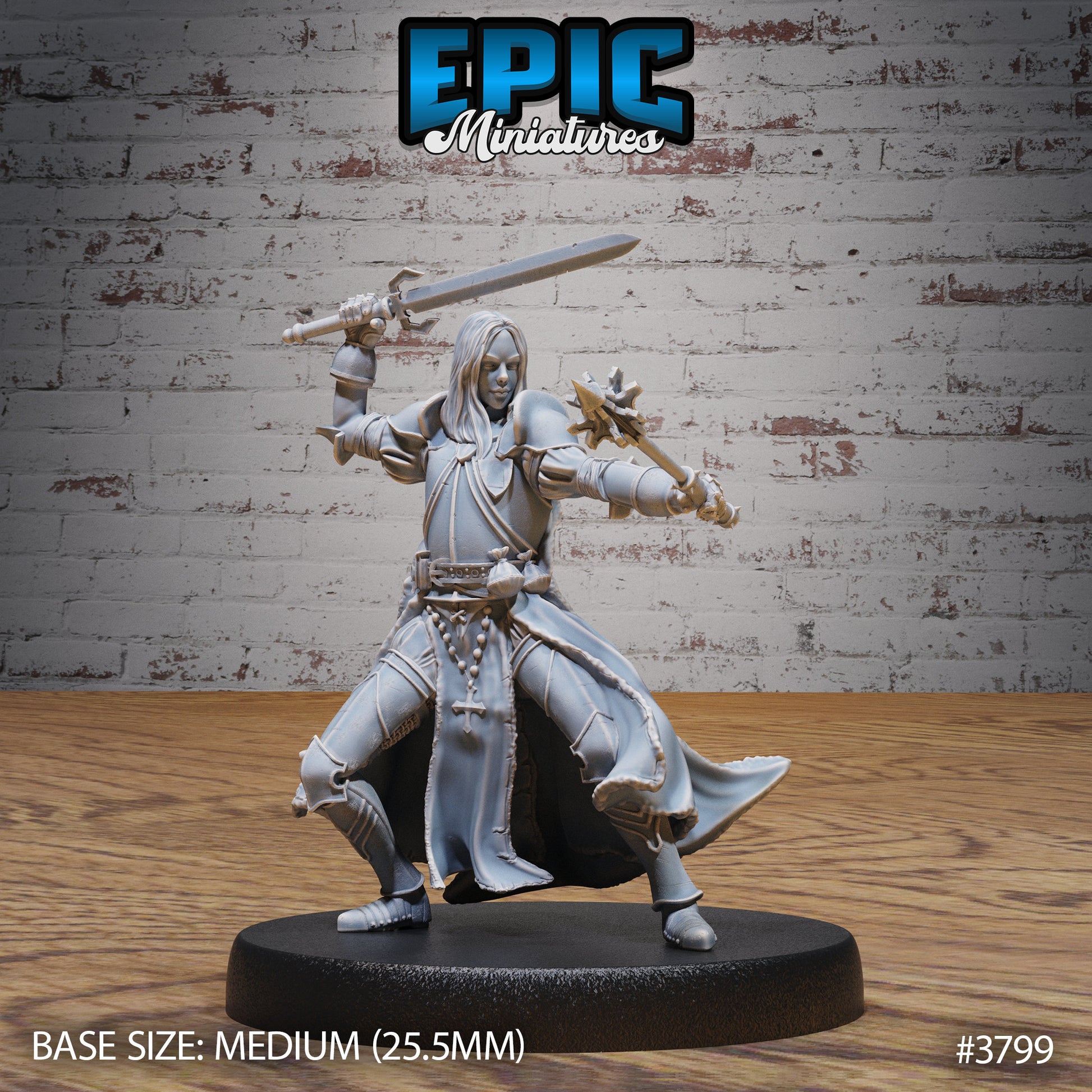 New World Cleric Female - Epic Miniatures | New World Conquest | 28mm | 32mm | Knight | Zealot | Crusader
