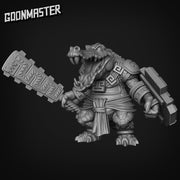 Croc Warrior - Goonmaster | Miniature | Wargaming | Roleplaying Games | 32mm | Aztec | Crocodile | Fighter | Aligator