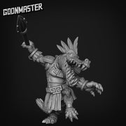 Croc Spear Warrior - Goonmaster | Miniature | Wargaming | Roleplaying Games | 32mm | Aztec | Crocodile | Fighter | Alligator