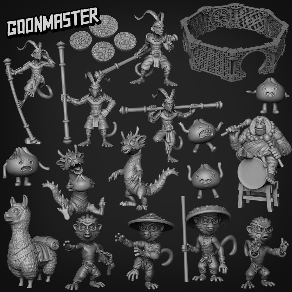 Monkey Monk - Goonmaster | Miniature | Wargaming | Roleplaying Games | 32mm | Martial Artist