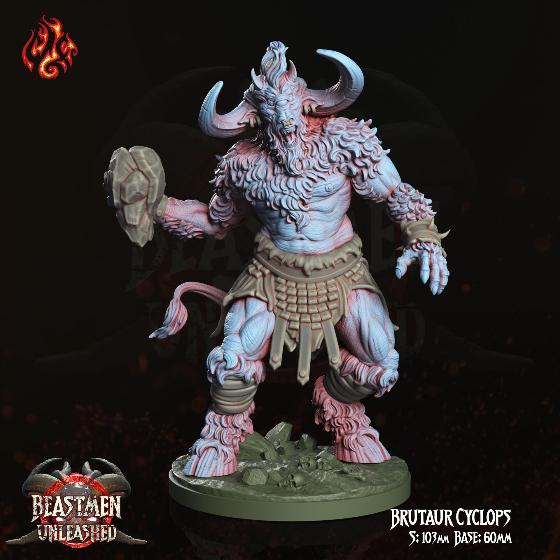 Brutaur Cyclops - Crippled God Foundry | 32mm | Beastmen Unleashed | Barbarian | Demon | Giant | Chaos
