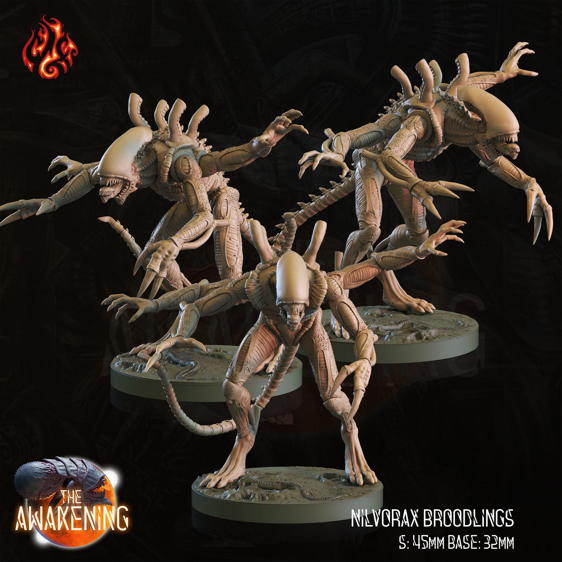 Nilvorax Broodlings, Xeno Soldiers - Crippled God Foundry - The Awakening | 32mm | Scifi | Modular | Alien Hives