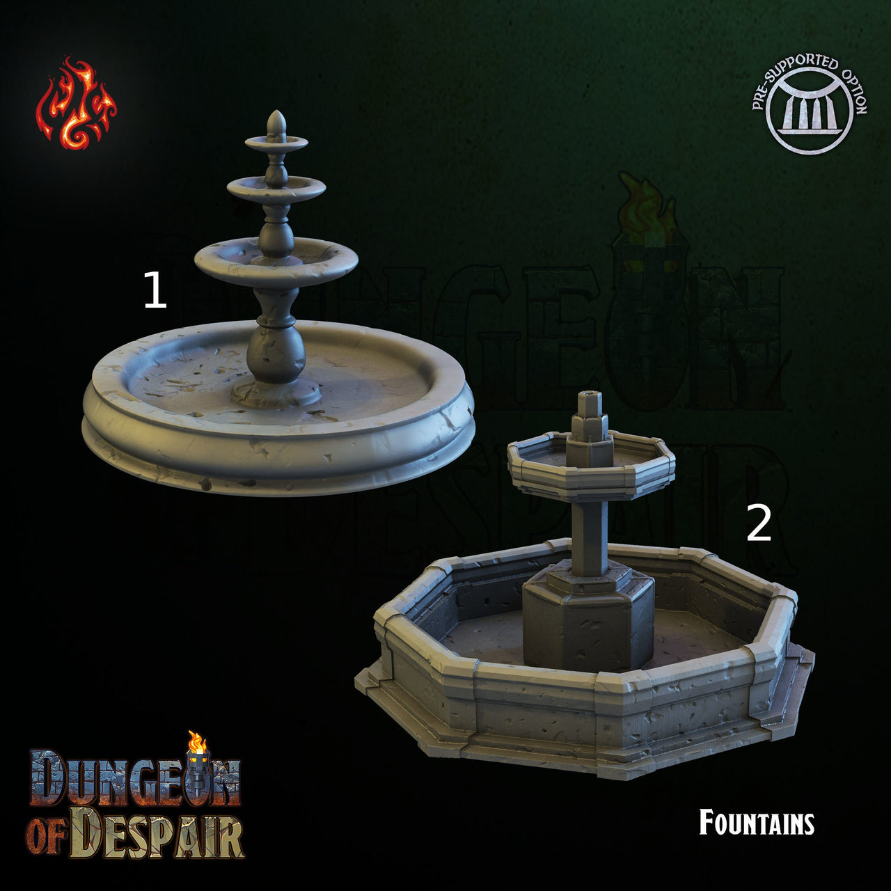 Fountains - Crippled God Foundry, Dungeon of Despair | 32mm | Town | Cursed