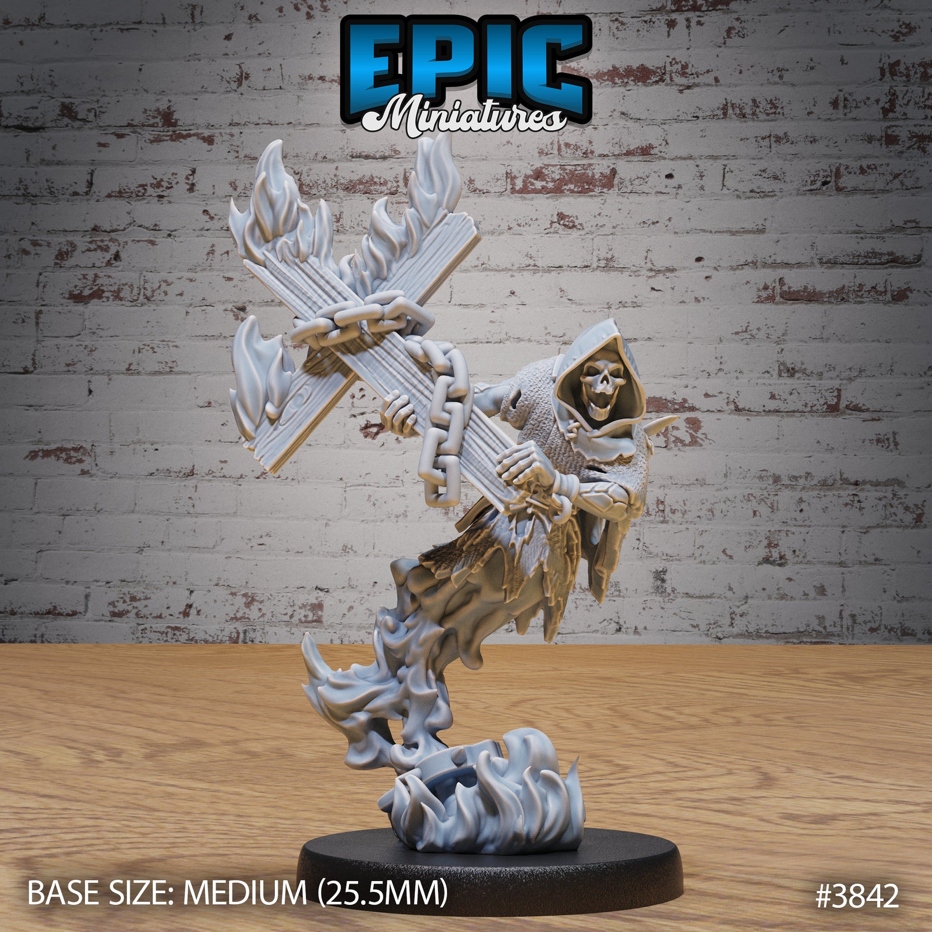 Fire Ghost Skeleton- Epic Miniatures | Gruesome Graveyard | 28mm | 32mm | Undead | Haunted | Demon | Spirit