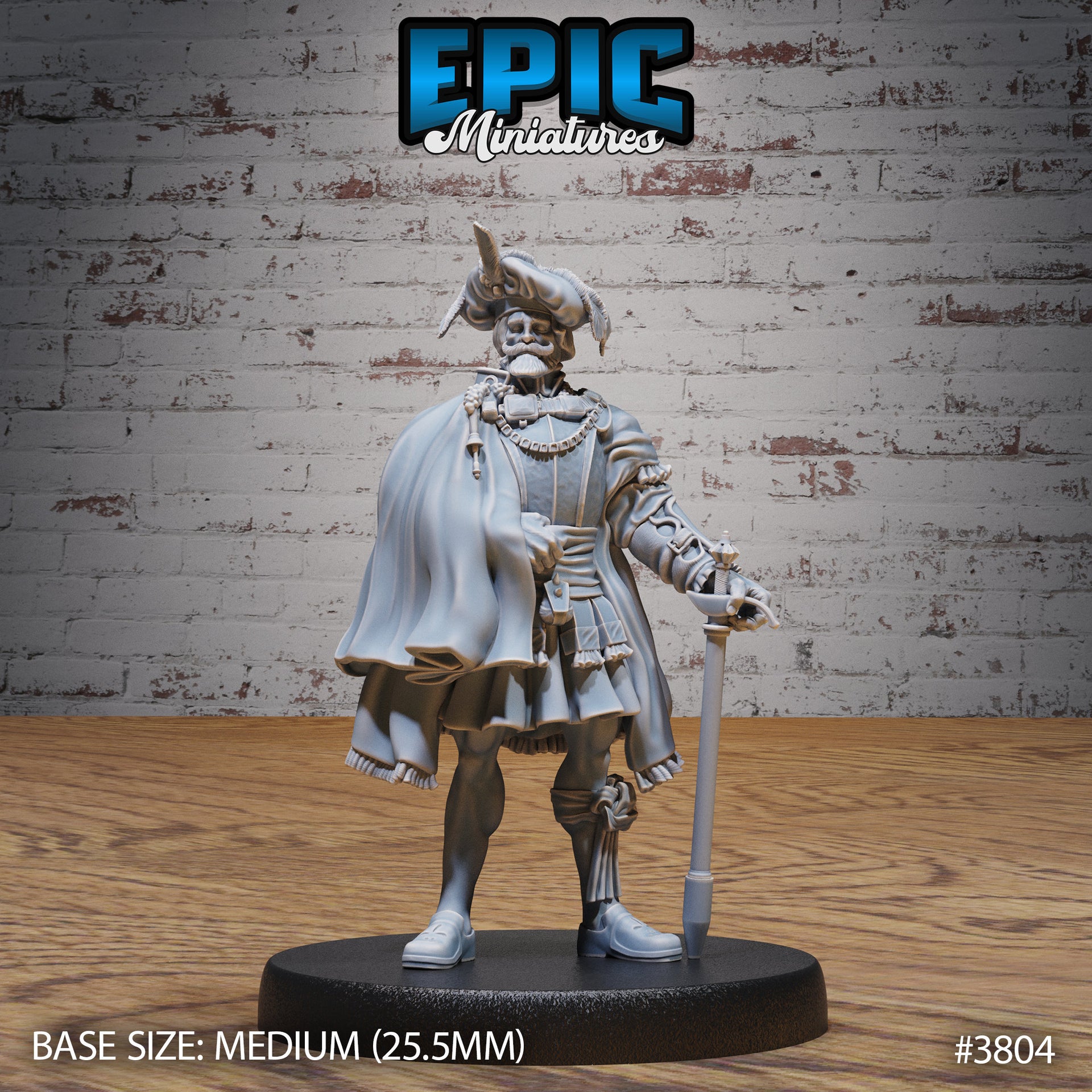 Conquest Leader - Epic Miniatures | New World Conquest | 28mm | 32mm | Armadillo Folk | Spanish | Captain | Commander