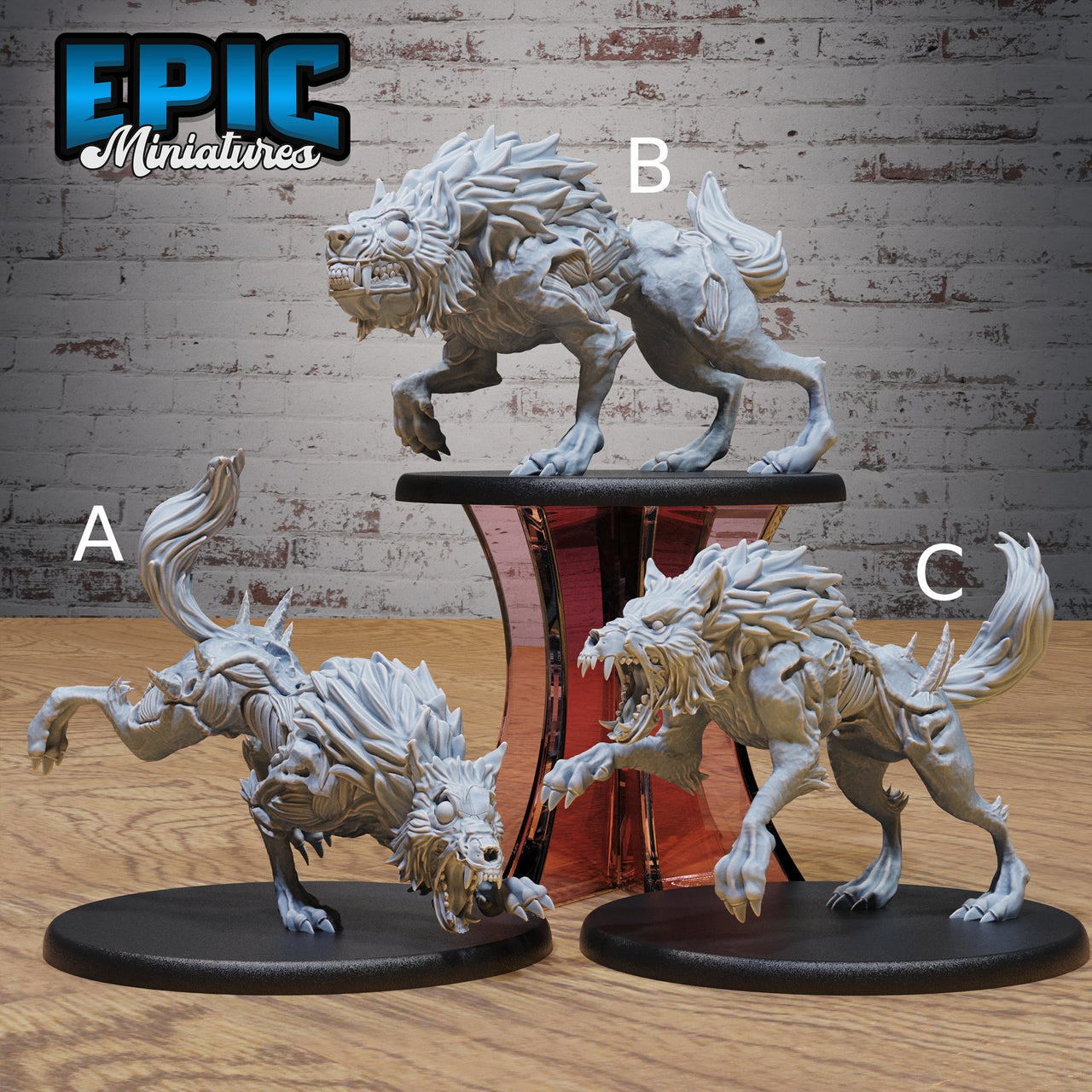 Undead Dire Wolf - Epic Miniatures | Gruesome Graveyard | 28mm | 32mm | Zombie | Skeleton | Rotting
