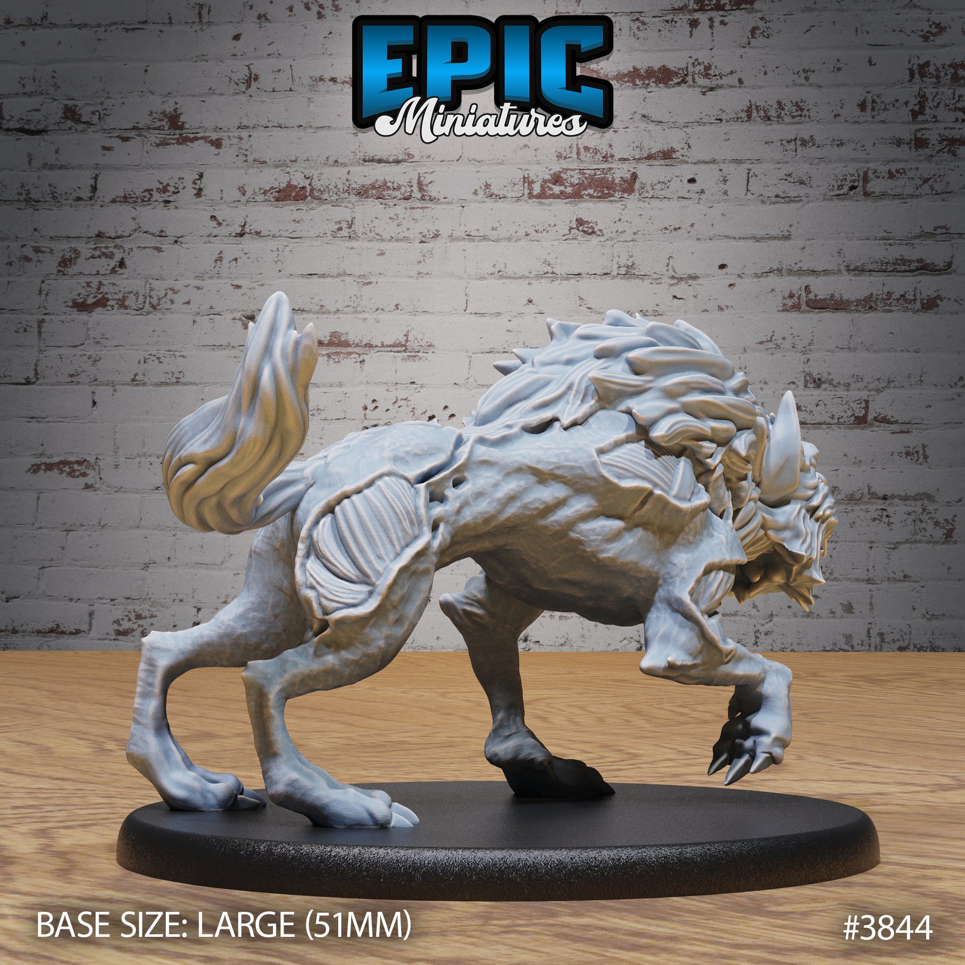 Undead Dire Wolf - Epic Miniatures | Gruesome Graveyard | 28mm | 32mm | Zombie | Skeleton | Rotting