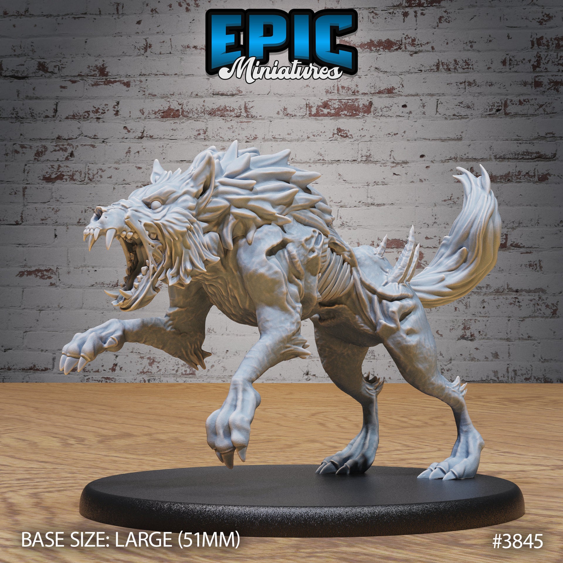 Undead Dire Wolf - Epic Miniatures | Gruesome Graveyard | 28mm | 32mm | Zombie | Skeleton | Rotting