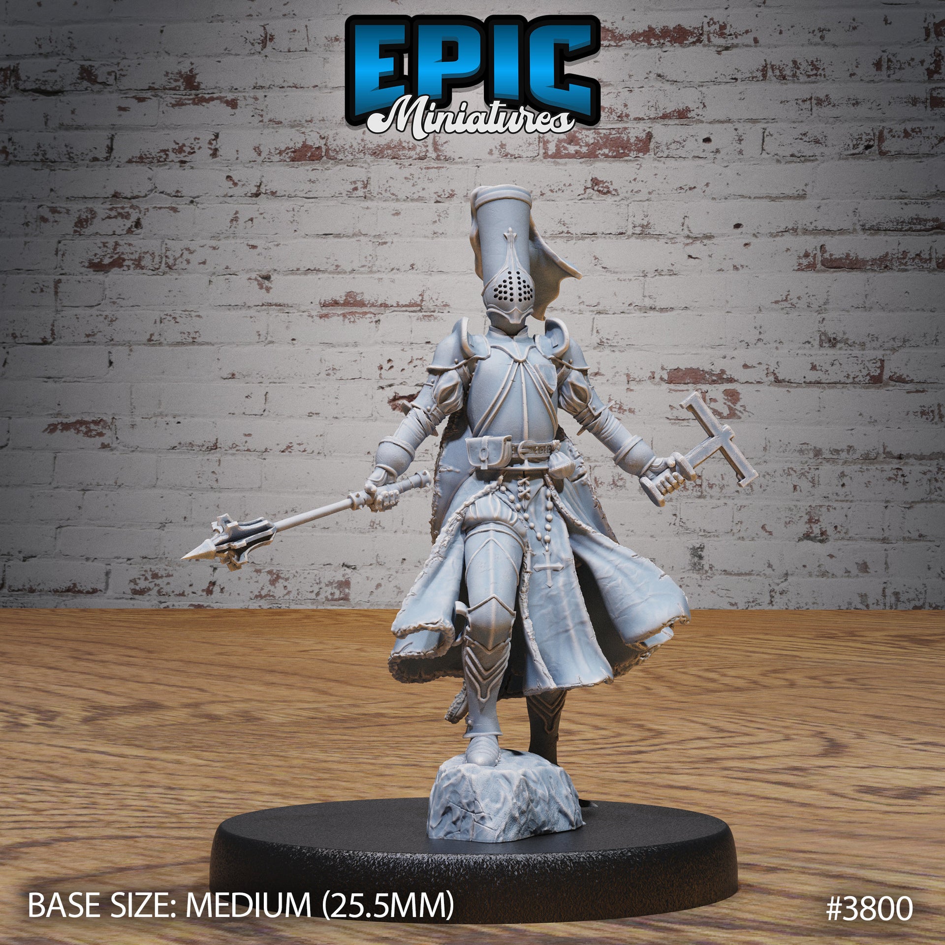 New World Cleric Female - Epic Miniatures | New World Conquest | 28mm | 32mm | Knight | Zealot | Crusader