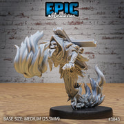 Fire Ghost Skeleton- Epic Miniatures | Gruesome Graveyard | 28mm | 32mm | Undead | Haunted | Demon | Spirit