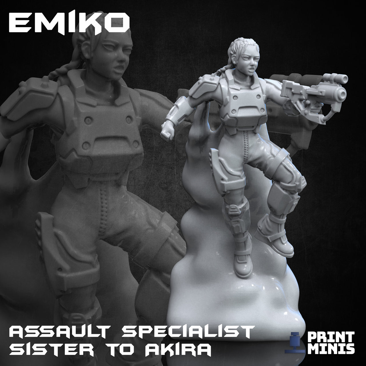 Emiko, Assault Specialist - Print Minis | Sci Fi | Commando | Soldier