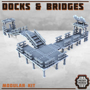 Modular Bridges and Docks - Print Minis | Sci Fi | Light Infantry | 28mm Heroic | Apocalypse | Factory | Spaceship | Prison