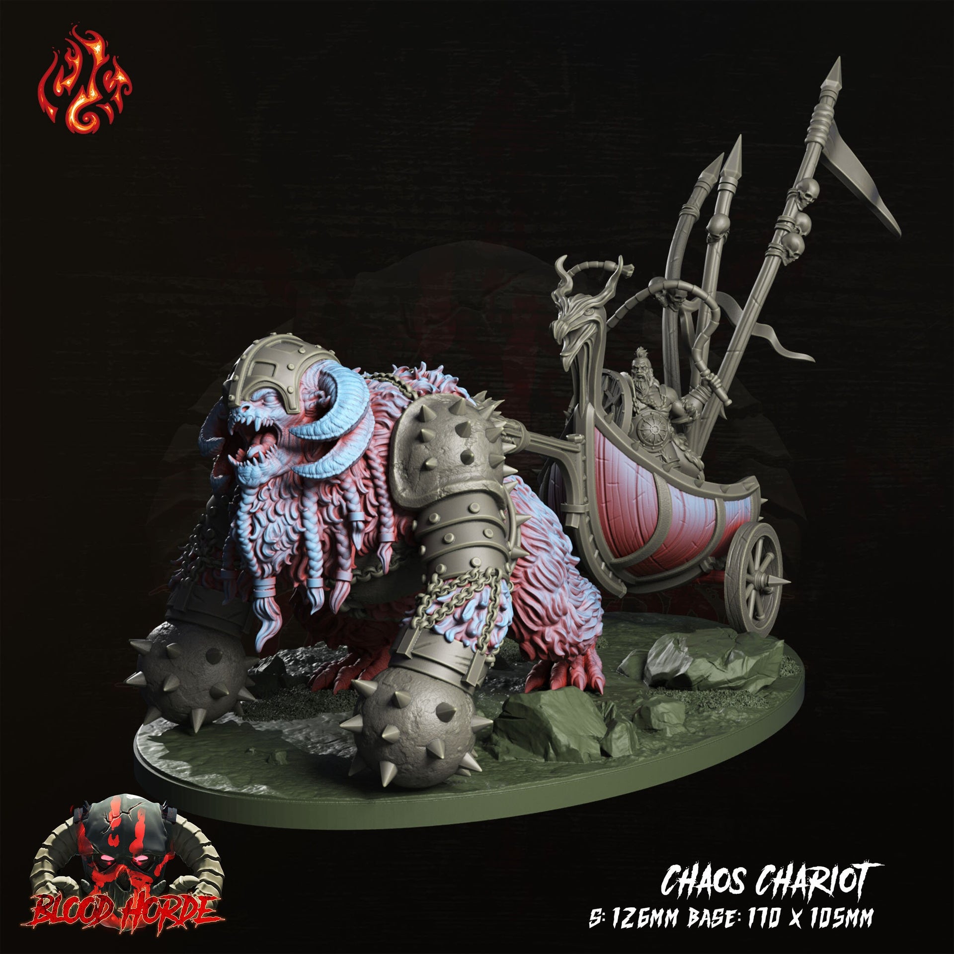 Chaos Chariot - Crippled God Foundry | 32mm | Blood Horde | Barbarian | Champion | Beast | Demon