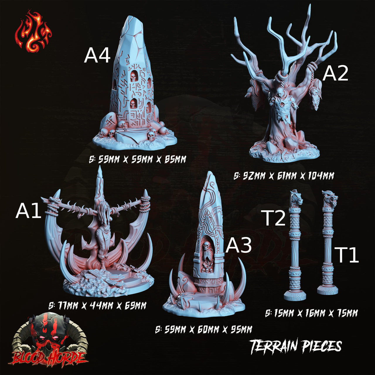 Viking Altars Terrain - Crippled God Foundry | 32mm | Blood Horde | Totem | Hangmans Tree