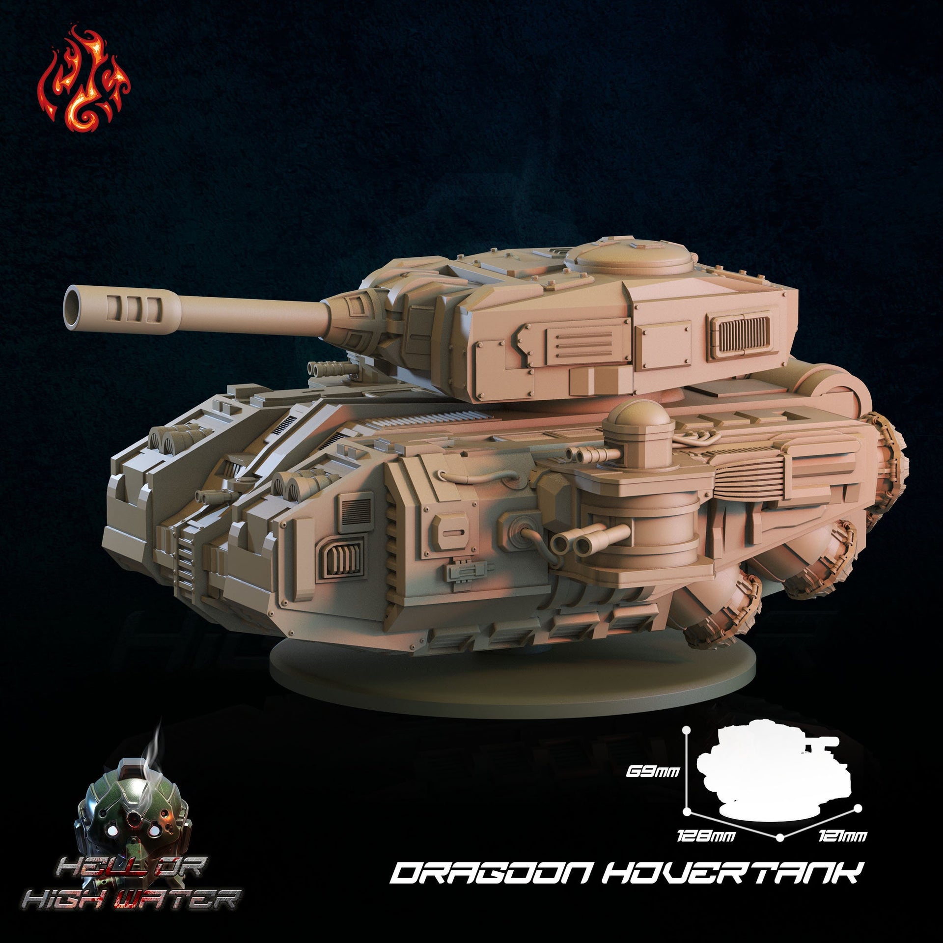 Dragoon Hover tank- Crippled God Foundry - Hell or High Water | 32mm | Scifi | Modular | Weapon Options