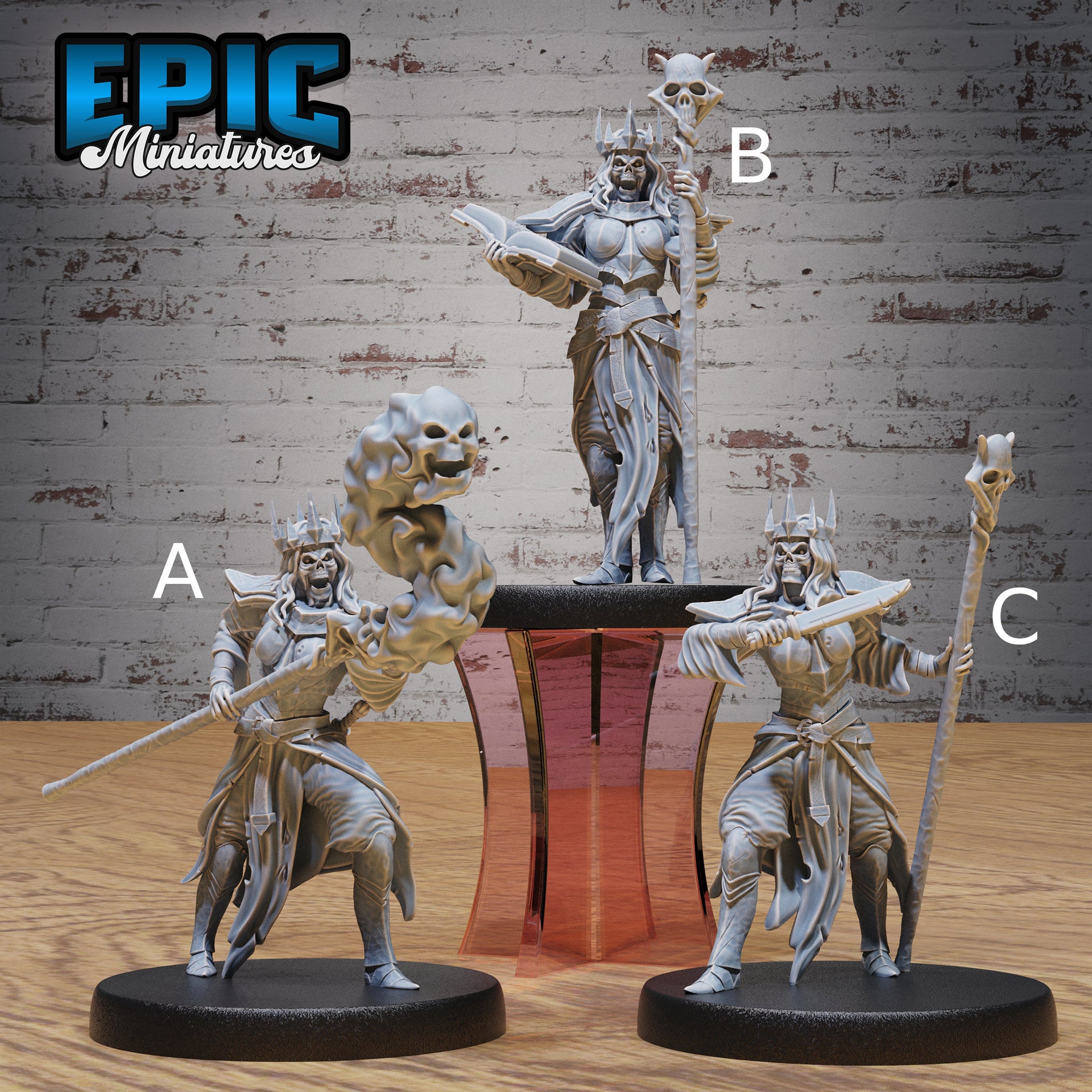 Lich Female - Epic Miniatures | Gruesome Graveyard | 28mm | 32mm | Necromancer | Skeleton | Warlock